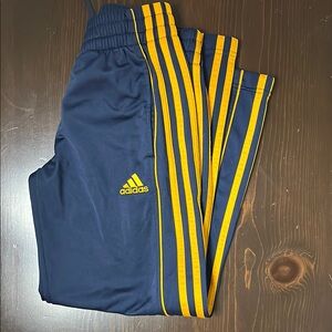 Adidas Kids Navy and Yellow Track Pants